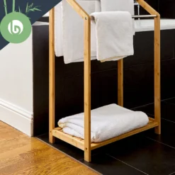 Handtuchhalter 3-fache Metallstreben 51x86x31cm Stufenenoptik Bambus -Innovation Home Appliances Store 10038104 yy 0004 logo