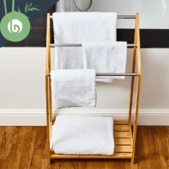 Handtuchhalter 3-fache Metallstreben 51x86x31cm Stufenenoptik Bambus -Innovation Home Appliances Store 10038104 yy 0005 logo