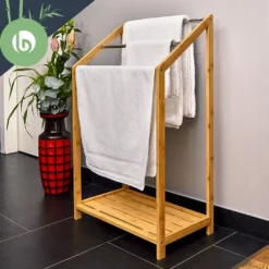 Handtuchhalter 3-fache Metallstreben 51x86x31cm Stufenenoptik Bambus -Innovation Home Appliances Store 10038104 yy 0006 logo