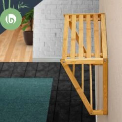 Wandregal Bad 3 Handtuchstangen Ablagefläche Oben 42x30x20cm Bambus -Innovation Home Appliances Store 10038143 yy 0004 logo