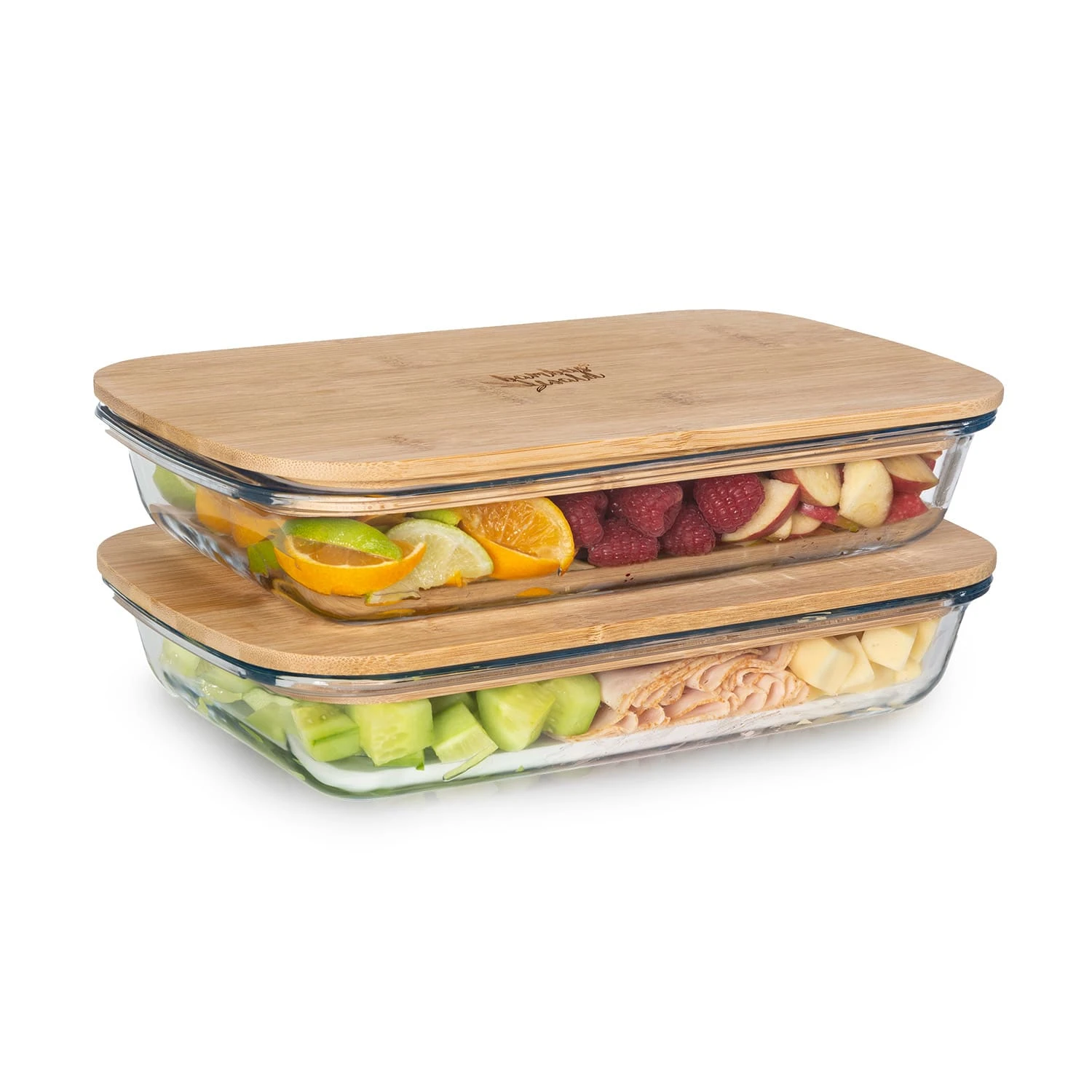 Aufschnittbox Mit Deckel 1,6 Liter 2er Set Glas Bambus Hitzebeständig 1 Aufschnittbox Mit Deckel 1,6 Liter 2er Set Glas Bambus Hitzebeständig