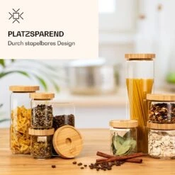 Stapelglas Mit Bambusdeckel 750 Ml Stapelbar Luftdicht -Innovation Home Appliances Store 10038242 de 0003 logo