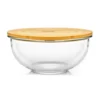 Glasschüssel 2200 Ml Bambusdeckel Verschließbar BPA-frei Größe L