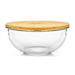 Glasschüssel 2200 Ml Bambusdeckel Verschließbar BPA-frei Größe L