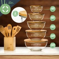 Glasschüssel 2200 Ml Bambusdeckel Verschließbar BPA-frei Größe L -Innovation Home Appliances Store 10038270 yy 0008 logo