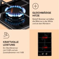 Victoria Domino Gaskochfeld 2-flammig Sabaf-Brenner Glaskeramik Retro-Look -Innovation Home Appliances Store 10038374 de 0003 logo