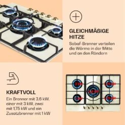 Victoria 5 Gaskochfeld 5-flammig Sabaf-Brenner Glaskeramik Retro-Look -Innovation Home Appliances Store 10038377 de 0003 logo