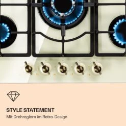 Victoria 5 Gaskochfeld 5-flammig Sabaf-Brenner Glaskeramik Retro-Look -Innovation Home Appliances Store 10038377 de 0006 logo