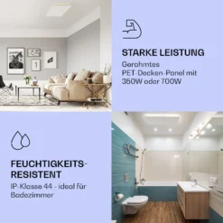 Wondersky Decken-Infrarotheizstrahler 2-er Set 700W 60 X 6 X 120 Cm (BxHxT) IP44 -Innovation Home Appliances Store 10038381 de 0005 logo