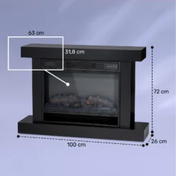 Vulsini Hideaway Elektrokamin 1900 W LED-Technik Fernbedienung -Innovation Home Appliances Store 10038619 yy 0008 dimensions