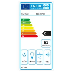 Futurelight Smart Inselabzugshaube Umluft 420m³/h LED Edelstahl -Innovation Home Appliances Store 10038708 energy label