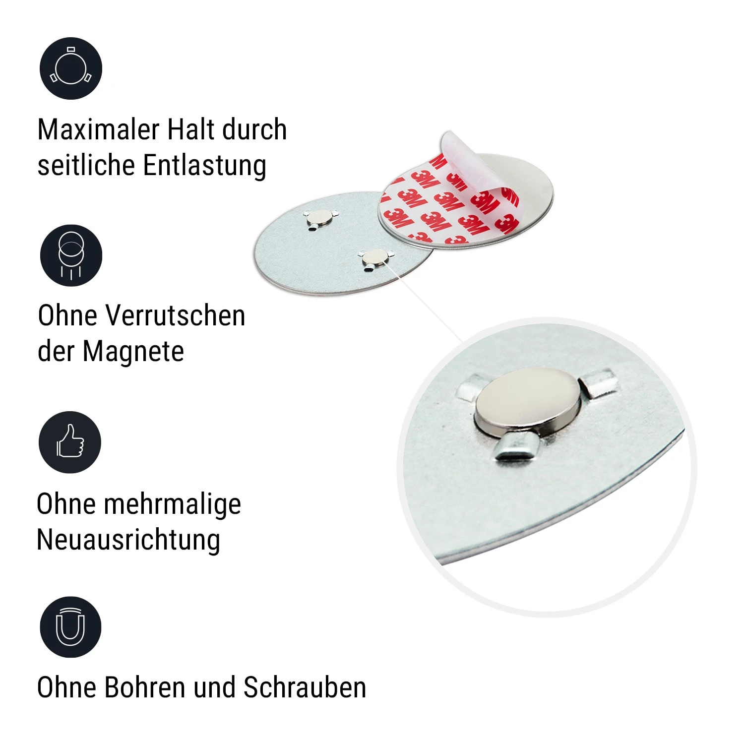 Magnetic Mount Magnethalterung Für Rauchmelder Ab 7 Cm Ø Selbstklebend 2 Magnetic Mount Magnethalterung Für Rauchmelder Ab 7 Cm Ø Selbstklebend – Bild 2