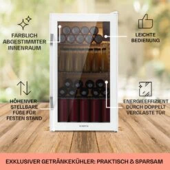 Beersafe XXL Quartz Kühlschrank 80 Liter 3 Böden Panoramaglastür -Innovation Home Appliances Store 10039427 DE 0005 usp