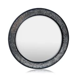 Cheyne Wandspiegel Holzrahmen Rund Ø 60 Cm Mosaik-Design