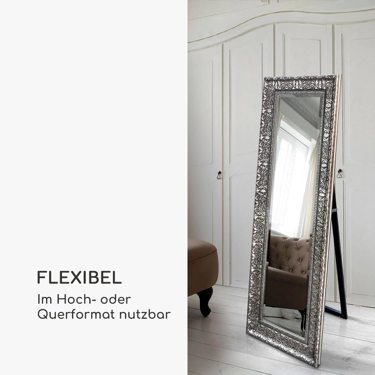 Chelsea Spiegel Holzrahmen Rechteckig 130 X 45 Cm Vintage 2 Chelsea Spiegel Holzrahmen Rechteckig 130 X 45 Cm Vintage – Bild 2