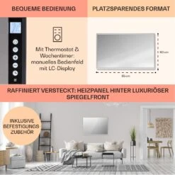 La Palma 750 Smart 2-in-1 Heizgerät Infrarot Konvektor 85x60cm 750W Spiegelfront -Innovation Home Appliances Store 10039833 de 0006 usp