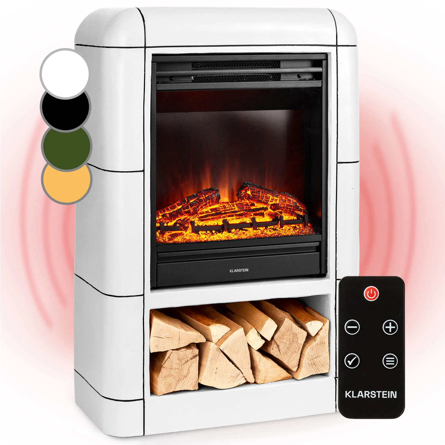 Dukono Elektrokamin 1800 W LED-Flammen Heizlüfter Timer Holzfach 1 Dukono Elektrokamin 1800 W LED-Flammen Heizlüfter Timer Holzfach