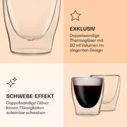 DUOS Doppelwandiges Glas 80 Ml Trinkglas Espresso Borosilikatglas -Innovation Home Appliances Store 10039886 de 0006 logo