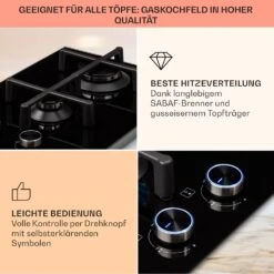 Illuminosa Domino Gaskochfeld 2-flammig Sabaf-Brenner Glaskeramik -Innovation Home Appliances Store 10039896 de 0004 usp