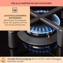 Illuminosa Domino Gaskochfeld 2-flammig Sabaf-Brenner Glaskeramik -Innovation Home Appliances Store 10039896 de 0005 usp