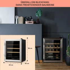 Vinamour 16 Uno Weinkühlschrank 16Fl./42l 5-18°C 41dB Glas -Innovation Home Appliances Store 10039897 de 0006 usp