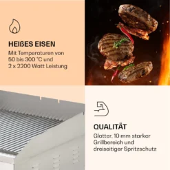 Grillmeile 4400 Elektrogrill Plancha 2x2200W Grillplatte Edelstahl -Innovation Home Appliances Store 10039916 de 0005 logo