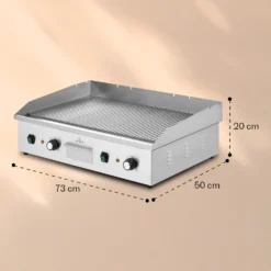 Grillmeile 4400 Elektrogrill Plancha 2x2200W Grillplatte Edelstahl -Innovation Home Appliances Store 10039916 yy 0008 dimensions
