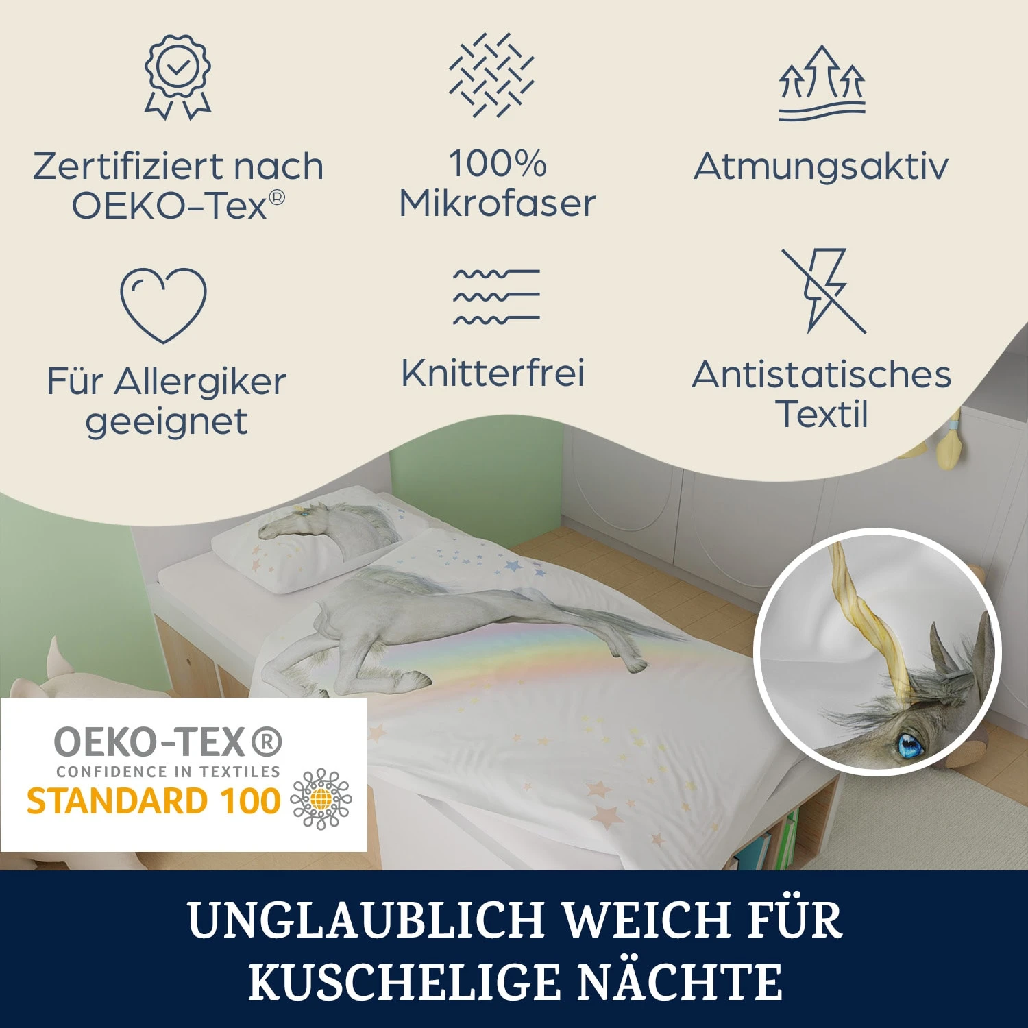 Soft Wonder Kids-Edition Bettwäsche 140 X 200 Cm 65 X 65 Cm Atmungsaktiv Mikrofaser 2 Soft Wonder Kids-Edition Bettwäsche 140 X 200 Cm 65 X 65 Cm Atmungsaktiv Mikrofaser – Bild 2