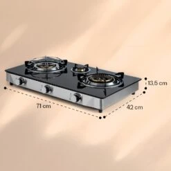 Barzona 3 Campingkocher 3 Brenner 3,4 / 0,75 / 4,3 KW Glas Edelstahl -Innovation Home Appliances Store 10040046 yy 0011 dimensions