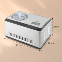 Dolce Bacio Smart Eiscremebereiter Yogurtmaker Kompressor 2 Liter WiFi Touch Edelstahl -Innovation Home Appliances Store 10040048 yy 0008 dimensions