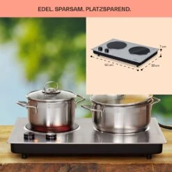 Ramsey Doppel-Kochfeld 2400W 11 Leistungsstufen Glaskeramik -Innovation Home Appliances Store 10040070 de 0006 usp