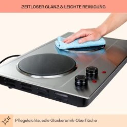 Ramsey Doppel-Kochfeld 2400W 11 Leistungsstufen Glaskeramik -Innovation Home Appliances Store 10040070 de 0008 usp