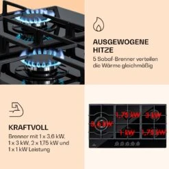 Ignito Chef Edition 5 Zonen Gaskochfeld 5-flammig Sabaf-Brenner Glaskeramik -Innovation Home Appliances Store 10040146 de 0003 logo