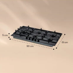 Ignito Chef Edition 5 Zonen Gaskochfeld 5-flammig Sabaf-Brenner Glaskeramik -Innovation Home Appliances Store 10040146 yy 0007 dimensions