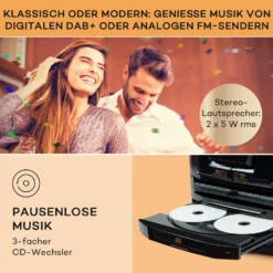 Franklin Stereoanlage Plattenspieler 3-fach-CD-Player BT Kassetten AUX USB-Port -Innovation Home Appliances Store 10040148 de 0003 usp