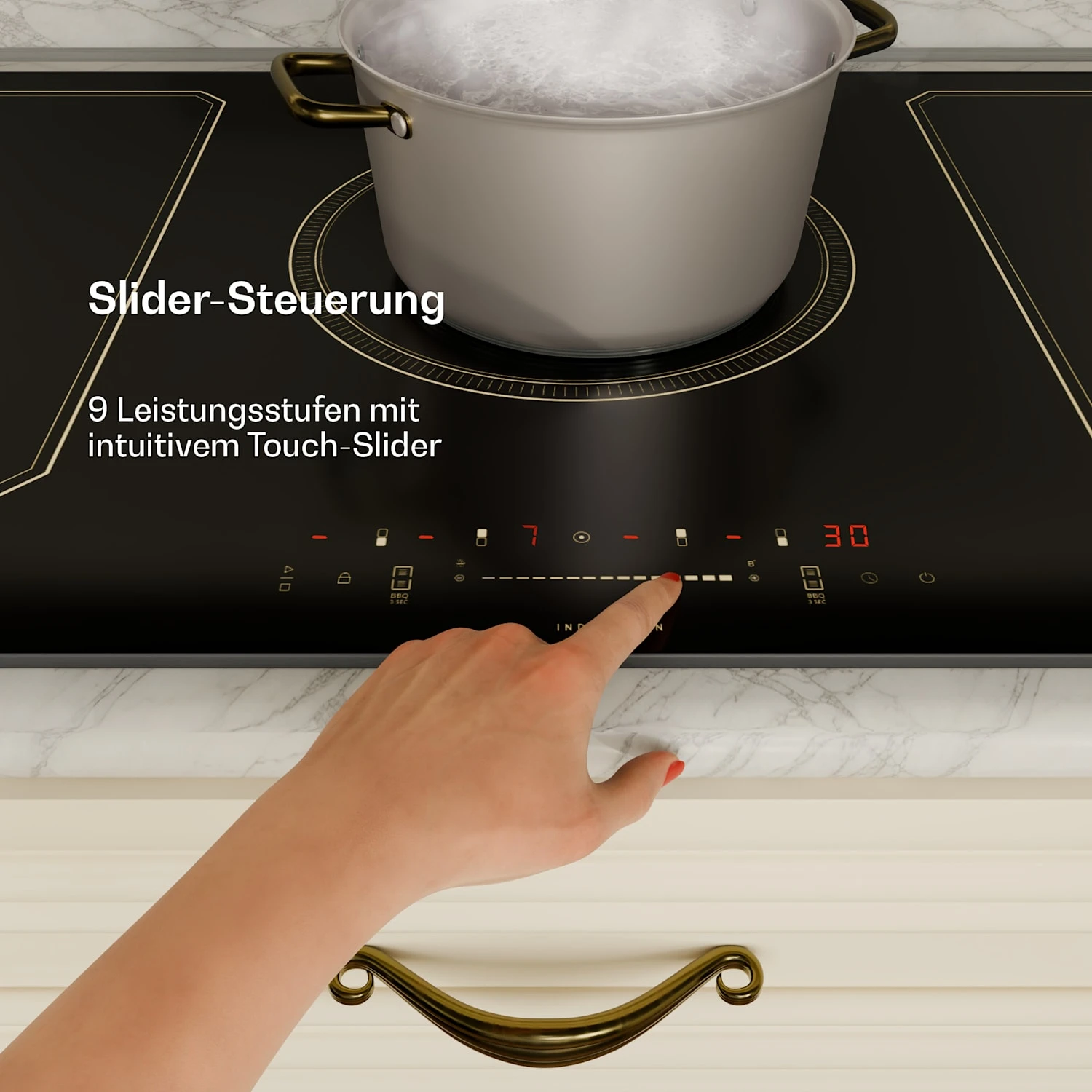 Victoria 5 Flex Induktionskochfeld Einbau 7400W 2 Flexzonen Timer 5 Victoria 5 Flex Induktionskochfeld Einbau 7400W 2 Flexzonen Timer – Bild 5