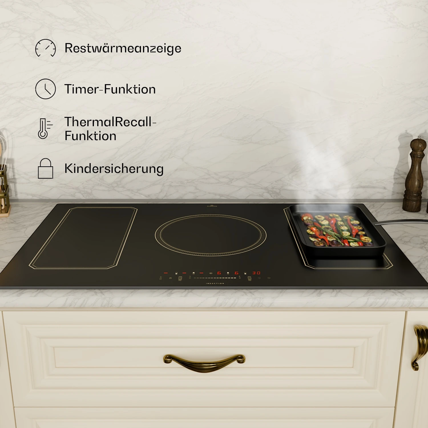 Victoria 5 Flex Induktionskochfeld Einbau 7400W 2 Flexzonen Timer 6 Victoria 5 Flex Induktionskochfeld Einbau 7400W 2 Flexzonen Timer – Bild 6