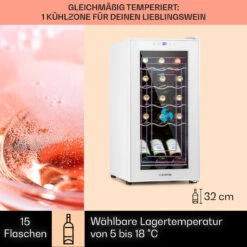 Shiraz 15 Slim Uno Weinkühlschrank 44l Touch-Bedienfeld 5-18°C -Innovation Home Appliances Store 10040214 de 0003 usp
