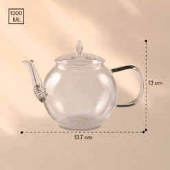 Glaskanne 1300 Ml Borosilikatglas Mit Deckel, Teesieb Und Teeblumen -Innovation Home Appliances Store 10040419 yy 0007 dimensions