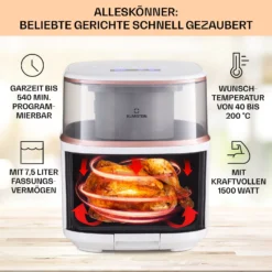 Air Bloom Heißluftfritteuse Dampffunktion 1500W 7,5 Liter 16 Programme -Innovation Home Appliances Store 10040496 de 0003 usp