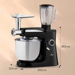 Renata Rossa Küchenmaschine 3-in-1 2000W 2,7PS 5Ltr Edelstahl BPA-frei -Innovation Home Appliances Store 10040500 yy 0008 dimensions