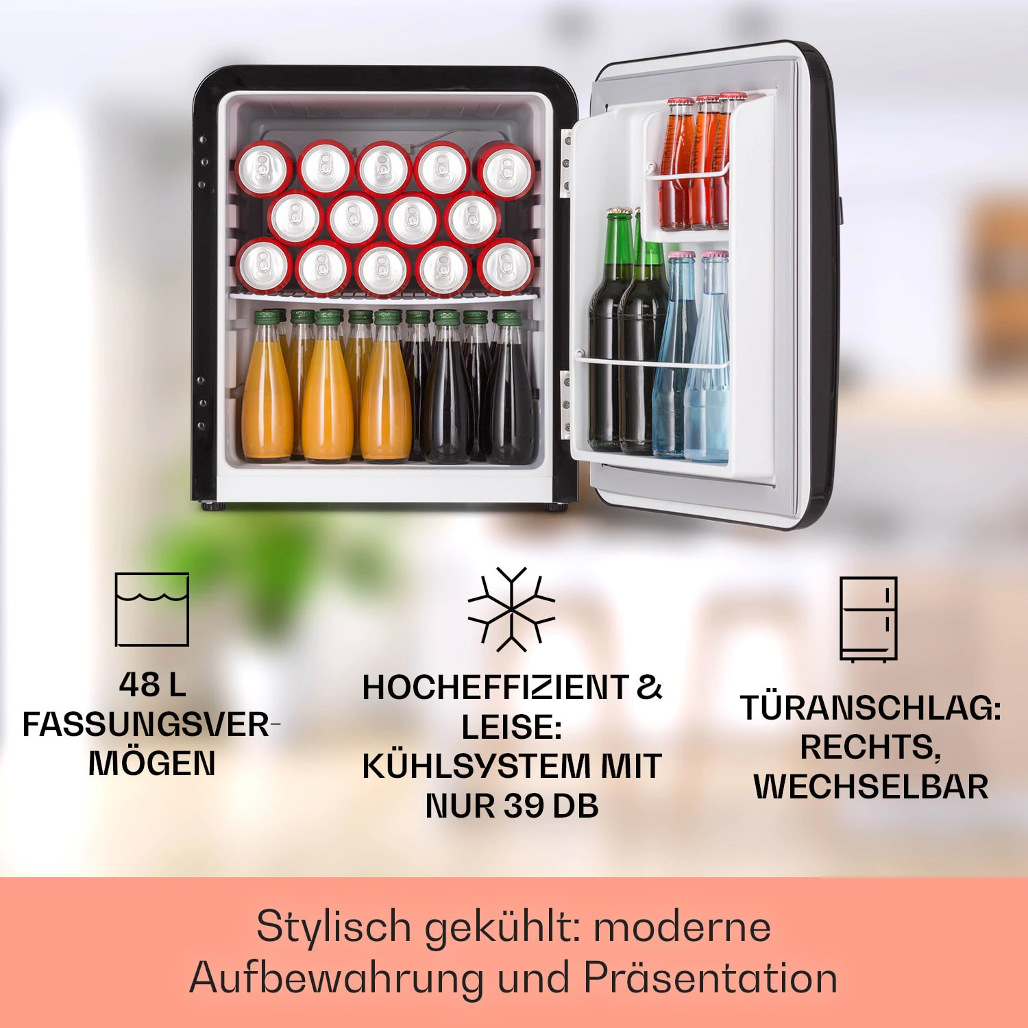 Audrey Mini Retro-Kühlschrank 48l 2 Ebenen 1 Audrey Mini Retro-Kühlschrank 48l 2 Ebenen