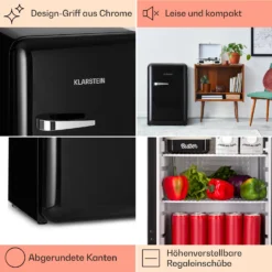 Audrey Retro-Kühlschrank 70 Liter 3 Regale 2 Türfächer Innenbeleuchtung 9 Audrey Retro-Kühlschrank 70 Liter 3 Regale 2 Türfächer Innenbeleuchtung -Innovation Home Appliances Store 10040739 de 0004 logo