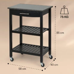 Tennessee Servierwagen Küchenwagen 4 Etagen Holz Granit Mobil -Innovation Home Appliances Store 10041121 yy 0006 dimensions