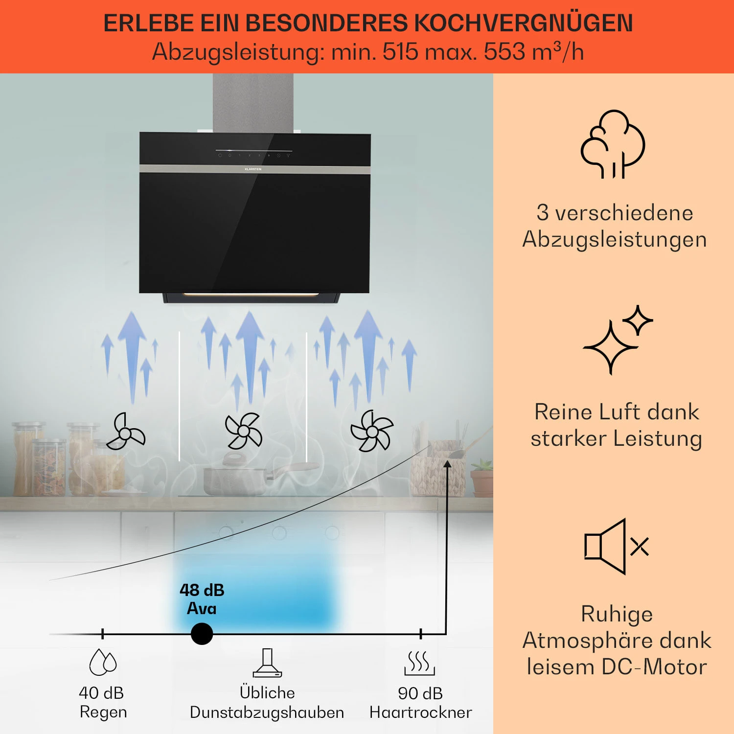 Ava 60 Dunstabzugshaube 60cm Wandhaube WiFi A++ 515m³/h Touch 3 Ava 60 Dunstabzugshaube 60cm Wandhaube WiFi A++ 515m³/h Touch – Bild 3