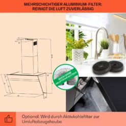 Ava 60 Dunstabzugshaube 60cm Wandhaube WiFi A++ 515m³/h Touch 13 Ava 60 Dunstabzugshaube 60cm Wandhaube WiFi A++ 515m³/h Touch -Innovation Home Appliances Store 10041167 de 0005 usp