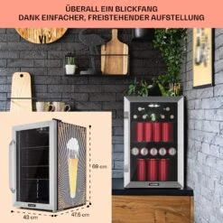 Beersafe 70 Birra Edition Kühlschrank 70 Ltr 3 Böden Glastür Edelstahl -Innovation Home Appliances Store 10041177 de 0007 usp