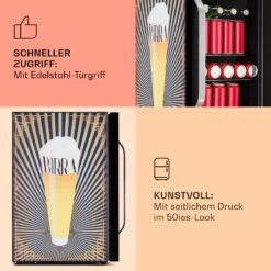Beersafe 70 Birra Edition Kühlschrank 70 Liter 3 Böden Glas Edelstahl -Innovation Home Appliances Store 10041178 de 0004 usp