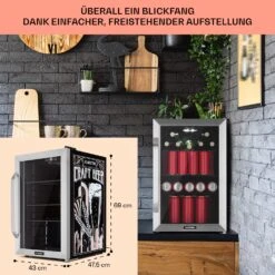 Beersafe 70 Craft Beer Edition Kühlschrank 70 Liter Glastür Edelstahl -Innovation Home Appliances Store 10041181 de 0007 usp
