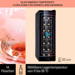 Barolo 14 Slim Uno Weinkühlschrank 46 Ltr 14 Flaschen 11-18°C SingleZone -Innovation Home Appliances Store 10041206 de 0003 usp